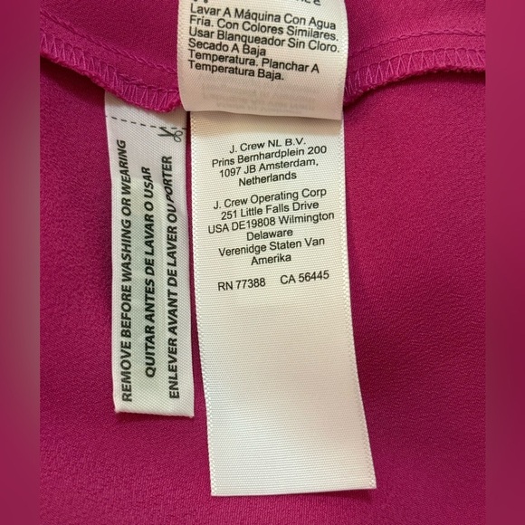 J.Crew winter garden top magenta pink silk ruffle sleeve blouse women’s XXS - Picture 8 of 13